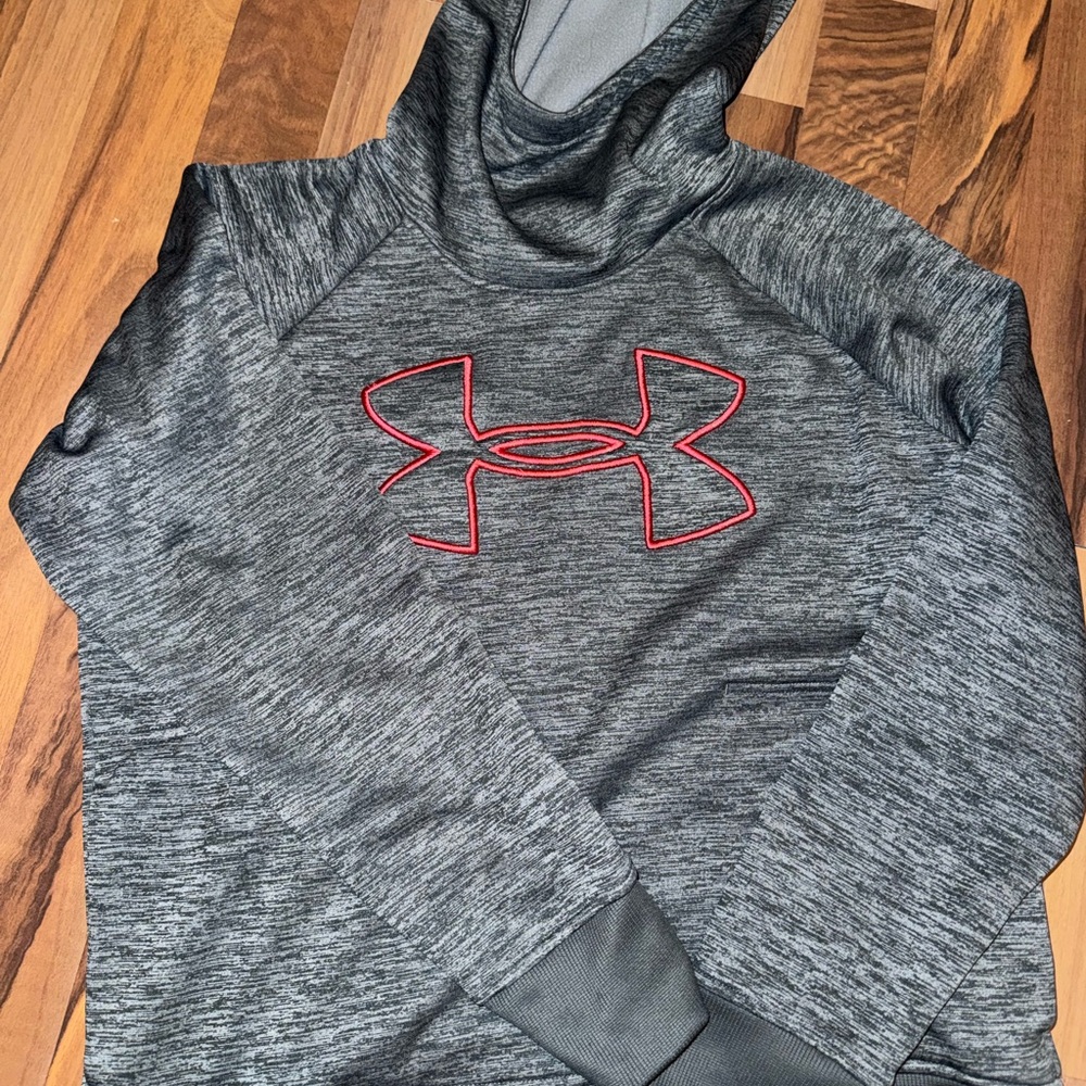 Under Armour Gray Hoodie with Red Logo